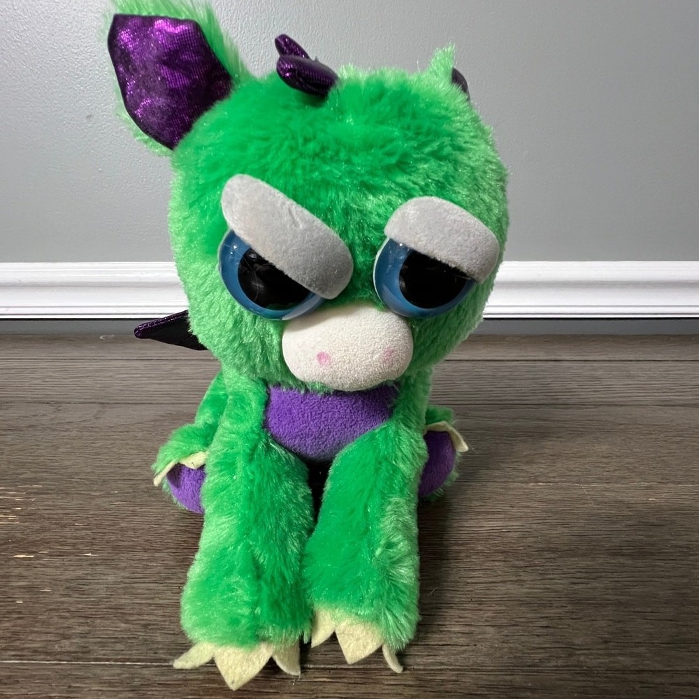 Feisty Pets Ferdinand Flamefarter Green Purple Dragon Plush Stuffed Animal Toy